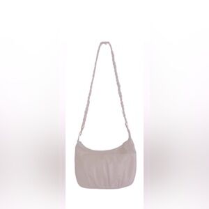 Morris Moskowitz Cream Leather Shoulder Bag  braided handle shoulder strap